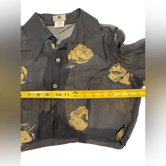 Dries Van Noten 1994 Spring/Summer 1st Runway Collection sheer black silk Sz:44 - Picture 9 of 10